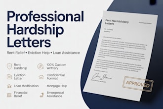 draft hardship letters for rent, loan, or eviction help