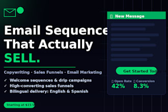 write high converting email sequences and sales funnels for your business