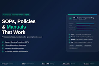 write sops, policies, procedures, and operations manuals for your business