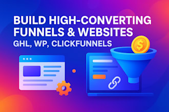 create sales funnel, website and automation in gohighlevel or clickfunnels