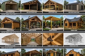 design 3d frame shed and custom timber
