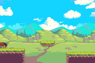 create 2d pixel art backgrounds and environments
