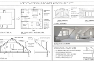 create loft conversion plans attic design dormer drawings