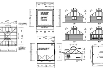 pergola, shed and deck permit drawings in 2d autocad