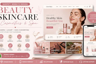 design beauty shopify store skincare store cosmetics store spa website skincare