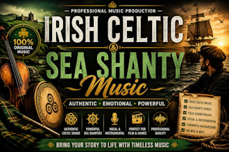 authentic irish celtic and sea shanty music, vocal music, sea shanty, tech house