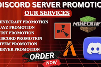 discord gaming server promotion, discord advertising, minecraft promotion growth