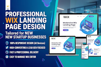 design redesign responsive wix landing page for new startup business