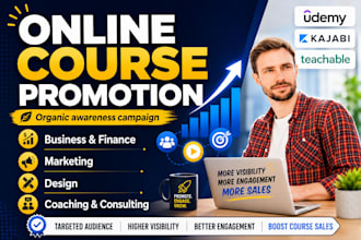 udemy online course promotion kajabi teachable course marketing to boost sales