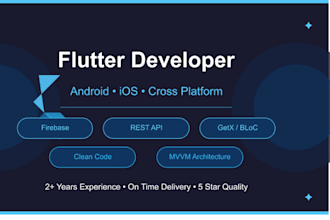 develop a professional flutter app for android and ios