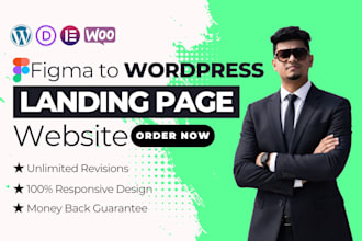convert figma to wordpress landing page using elementor pro or divi