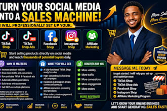 set up tik tok shop tiktok shop ads facebook shop instagram shop