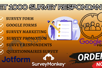 get 1000 questionnaire survey respondents for online forms and polls