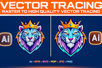 convert jpg png logo to high quality vector tracing