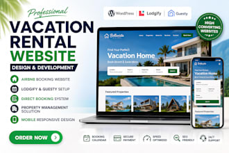 build vacation rental website, airbnb booking website, lodgify or guesty