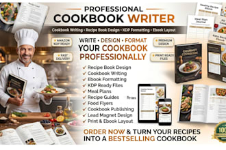 write design and format recipes cookbook recipe book ebook cookbook writer kdp