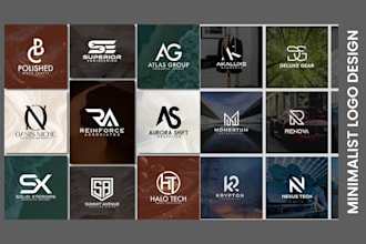 design modern minimalist logo and visual identity with print ready files