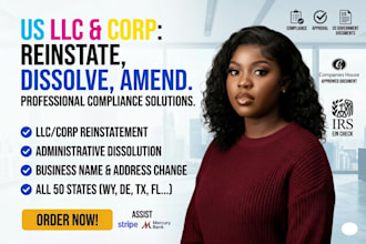 do us llc or corp reinstatement, dissolution, amendment, llc address change