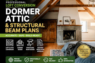 design loft conversion, dormer attic structural beam plans