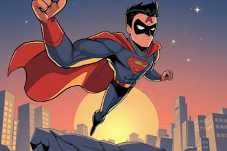 crete superhero character art for you