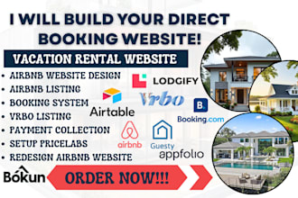 build vacation rental booking website airbnb website property management website
