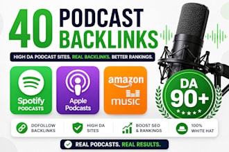 build high authority podcast backlinks on spotify apple amazon