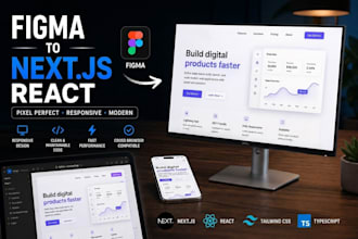 convert figma to react or nextjs website