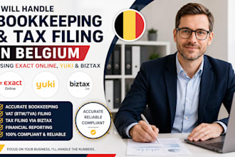 handle bookkeeping and tax filing in belgium using exact online, yuki and biztax