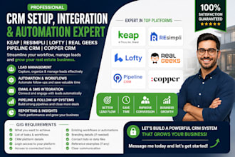 set up keap resimpli lofty real geeks pipeline CRM copper CRM integration