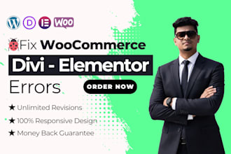 fix wordpress bugs, divi, elementor and critical woocommerce errors
