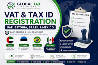 register vat and tax id in uae, estonia, brazil, mexico