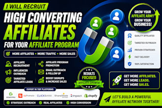 recruit affiliate partners to boost traffic leads and sales