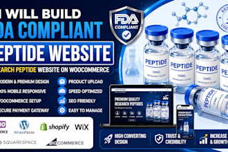 build fda compliant peptide website, research peptide, on woocommerce website