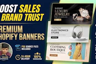 design shopify website banner, web slider, and etsy banner