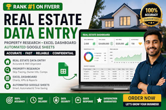 do real estate data entry, property research excel dashboard automated goggle
