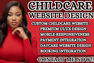 build wordpress, wix website daycare website childcare website preschool website