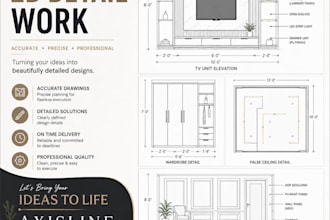 create professional 2d interior details and working drawings ceiling details