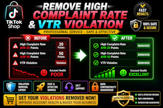 remove high complaint rate and vtr violation on tiktok shop
