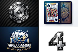 do modern poker chip or game, poker card, poker logo or any graphics design