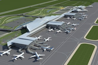 design airport design, airport terminal, aviation hub, 3d airport masterplan