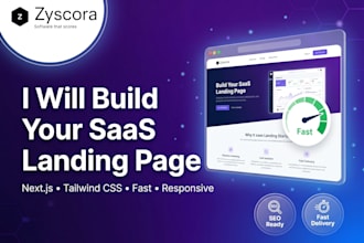 create a fast nextjs saas landing page with tailwind CSS