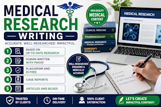 do medical writing, research and manuscripts