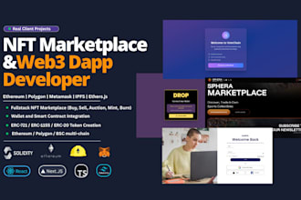 develop web3 dapp , nft marketplace or decentralized application with react