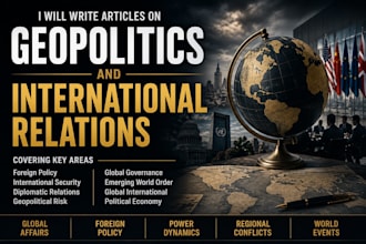 write articles on geopolitics and international relations