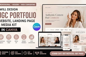 design ugc portfolio website canva portfolio canva landing page ugc media kit