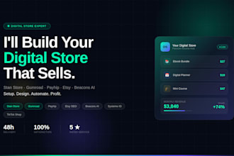 setup stan store, gumroad, payhip, beacon ai, etsy digital product, tiktok shop