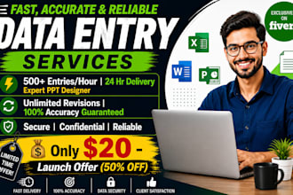 do excel data entry, admin tasks and PPT design in 24 hrs
