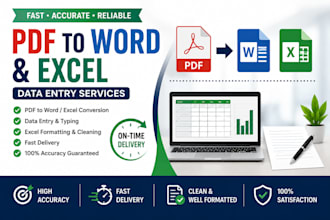 convert pdf to word or excel and data entry service