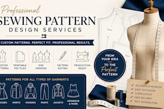 be your fashion pattern maker for sewing pattern, garment design