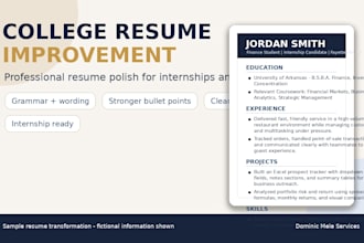 improve your college resume for internships and jobs